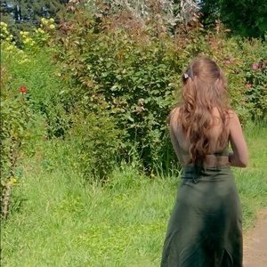 Olive Green Halter Dress